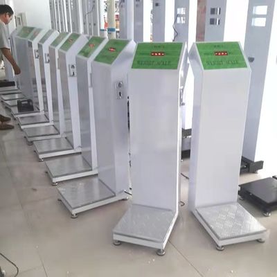 Μηχανή ζυγίσματος με λειτουργία νομίσματος για ξενοδοχείο Αεροδρόμιο Σταθμός Αποσκευές Πεδίο βάρους 8-200kg