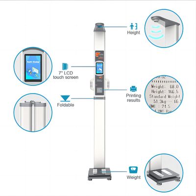 Ακριβής υπερηχητική συσκευή ανάλυσης σωματικού λίπους BMI με μέτρηση βάρους ύψους N.W 25kg