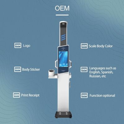 19 ιντσών Android Health Kiosk Χάλυβα Κέντρο Υγείας BMI Μηχανή με ανάλυση σωματικού λίπους