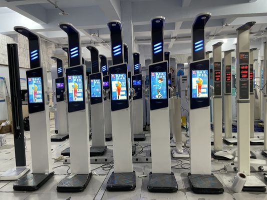 19 ιντσών Android Health Kiosk Χάλυβα Κέντρο Υγείας BMI Μηχανή με ανάλυση σωματικού λίπους