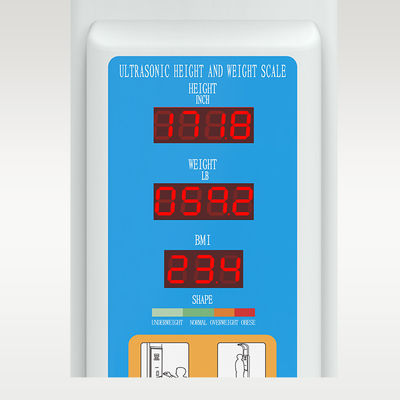 Μέγεθος προϊόντος 33*55*235cm Μηχανή μετρήσεων BMI με κινητήρα νομίσματος με βάρος 45kg